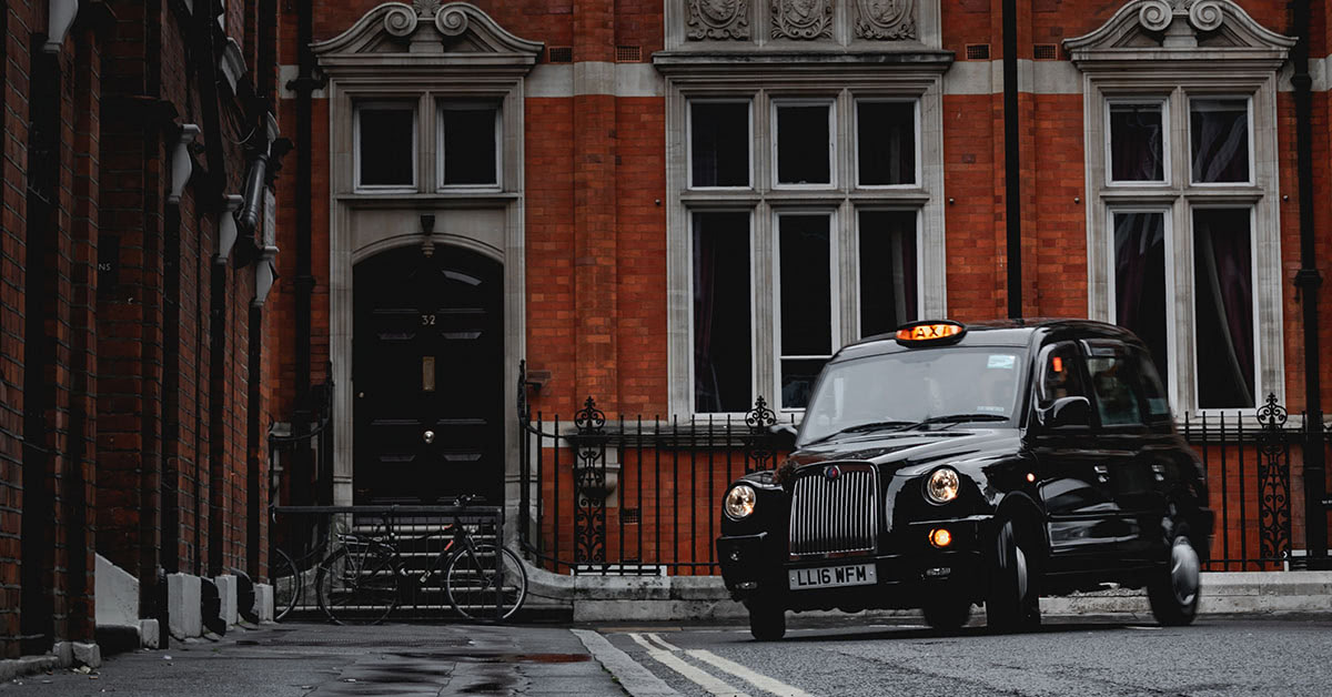 taxi driver on a London street